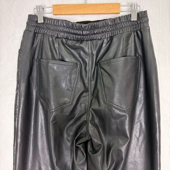 Express Women's Black High Rise Jogger Pants Faux Leather with Pocket Size Small - Picture 8 of 13